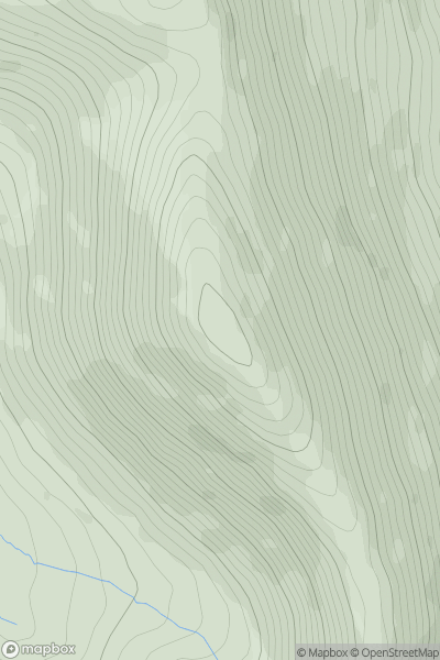 Thumbnail image for Beinn Bhreac [Arran and Holy Island] [NR906442] showing contour plot for surrounding peak